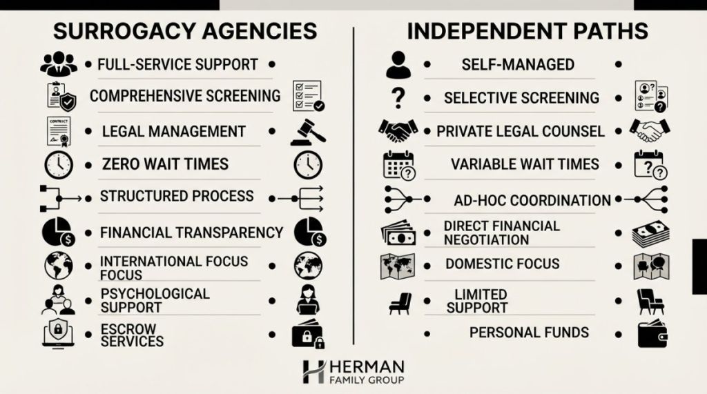 Surrogacy Agencies vs Independent Paths: A Complete 2026 Comparison