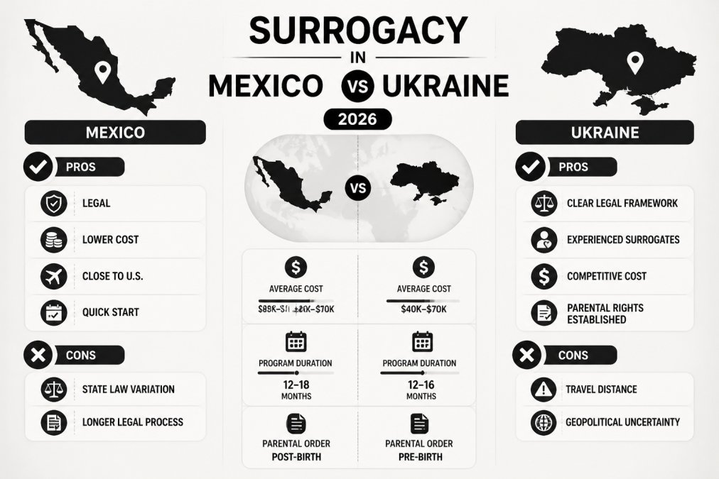 Surrogacy in Mexico vs Ukraine: Pros and Cons (2026)